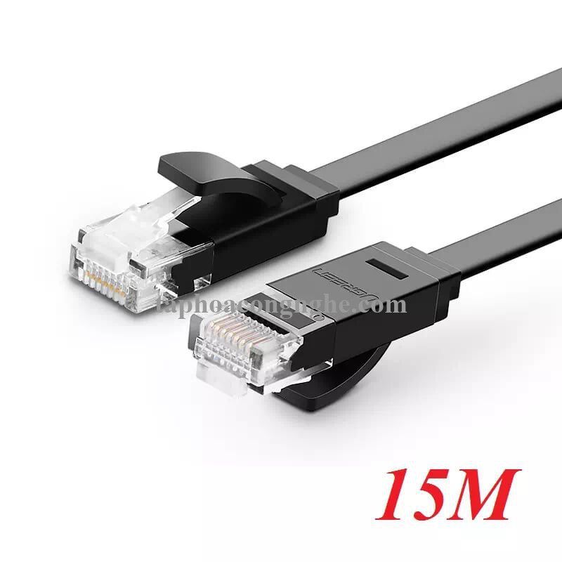 Ugreen 50180 15M màu Đen Cáp mạng LAN CAT6 dây dẹt NW102 30050180